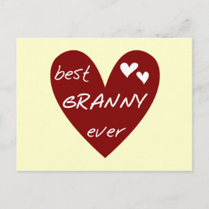 Red Heart Best Granny Ever Tshirts and Gifts Postcard