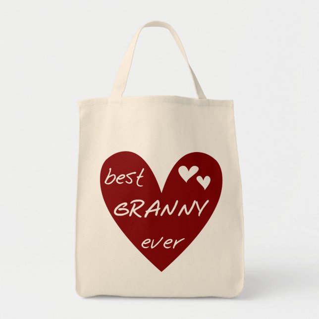 Red Heart Best Granny Ever Tshirts and Gifts Tote Bag (Front)
