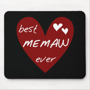 Red Heart Best Memaw Ever T-shirts and Gifts Mouse Pad