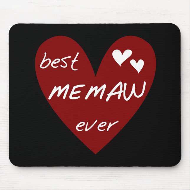 Red Heart Best Memaw Ever T-shirts and Gifts Mouse Pad (Front)