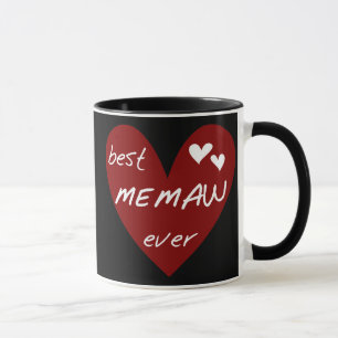 Red Heart Best Memaw Ever T-shirts and Gifts Mug
