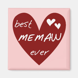 Red Heart Best Memaw Ever Tshirts and Gifts Magnet