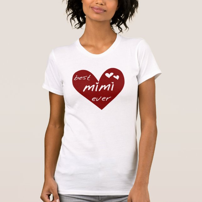Red Heart Best Mimi Ever Tshirts and Gifts (Front)