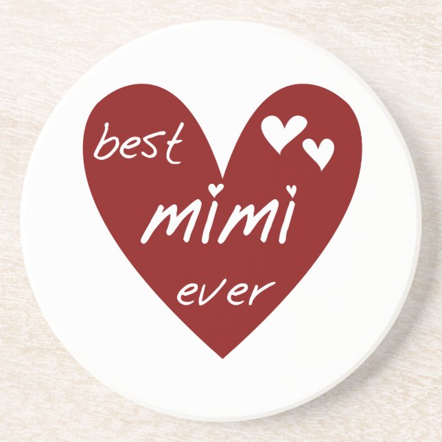 Red Heart Best Mimi Ever Tshirts and Gifts Coaster (Front)