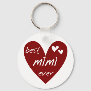 Red Heart Best Mimi Ever Tshirts and Gifts Key Ring
