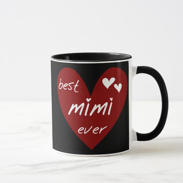 Red Heart Best Mimi Ever Tshirts and Gifts Mug (Right)