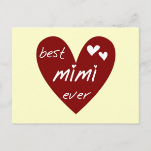 Red Heart Best Mimi Ever Tshirts and Gifts Postcard