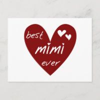 Red Heart Best Mimi Ever Tshirts and Gifts