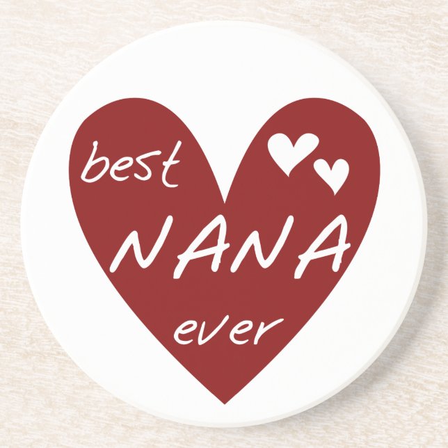 Red Heart Best Nana Ever T-shirts and Gifts Coaster (Front)