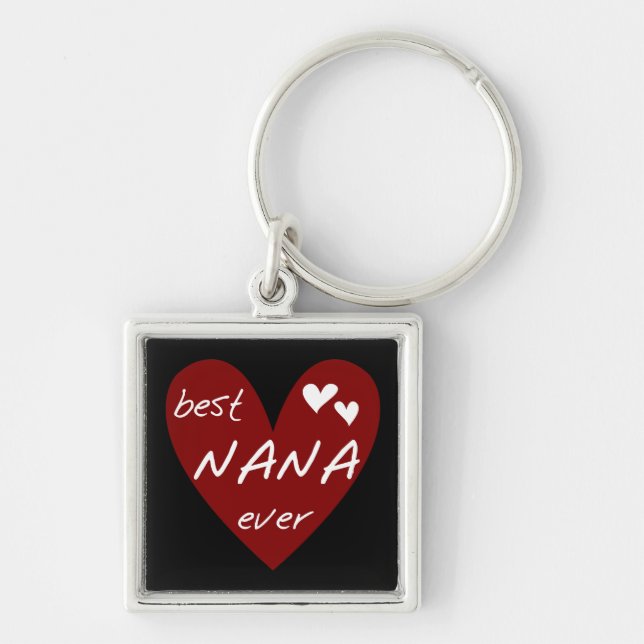 Red Heart Best Nana Ever T-shirts and Gifts Key Ring (Front)