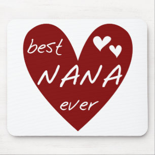 Red Heart Best Nana Ever T-shirts and Gifts Mouse Pad