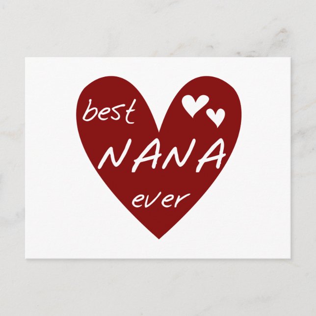 Red Heart Best Nana Ever T-shirts and Gifts Postcard (Front)