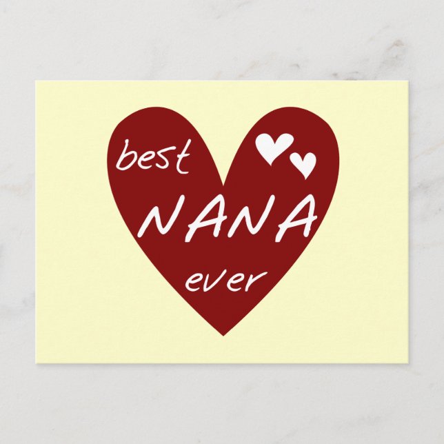 Red Heart Best Nana Ever T-shirts and Gifts Postcard (Front)