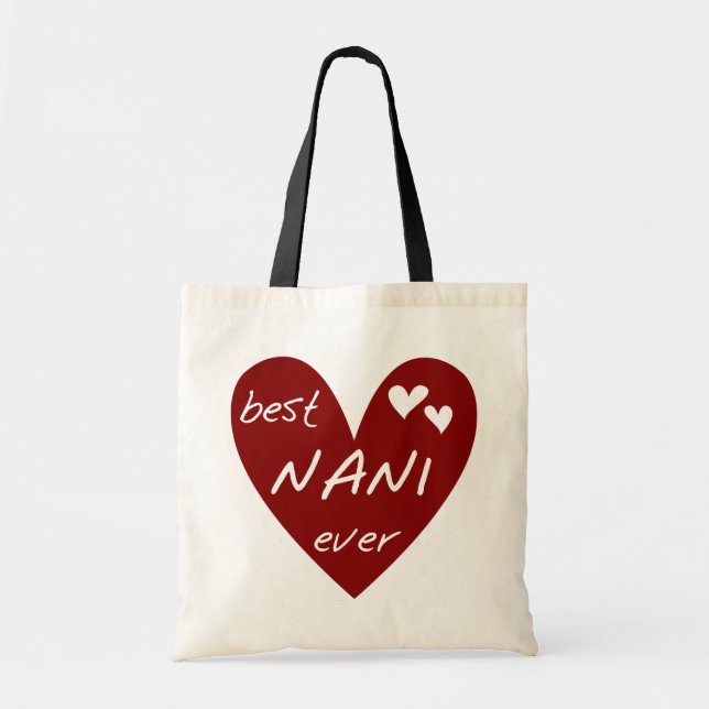 Red Heart Best Nani Ever T-shirts and GIfts Tote Bag (Front)