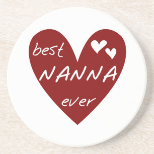 Red Heart Best Nanna Ever t-shirts and Gifts Coaster