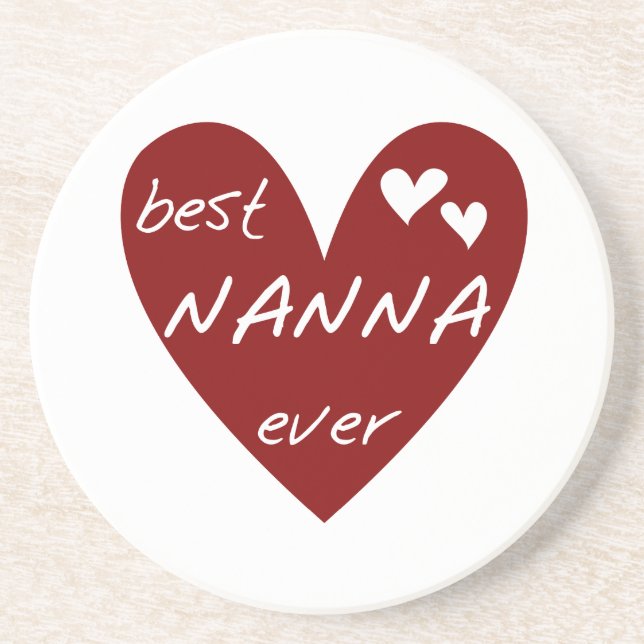 Red Heart Best Nanna Ever t-shirts and Gifts Coaster (Front)