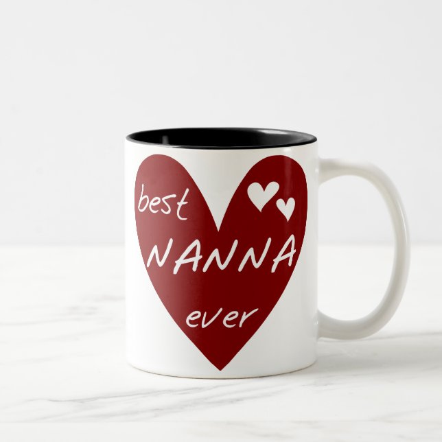 Red Heart Best Nanna Ever t-shirts and Gifts Two-Tone Coffee Mug (Right)