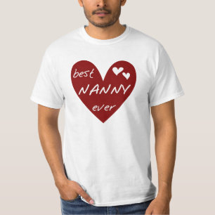 Red Heart Best Nanny Ever T-shirts and Gifts