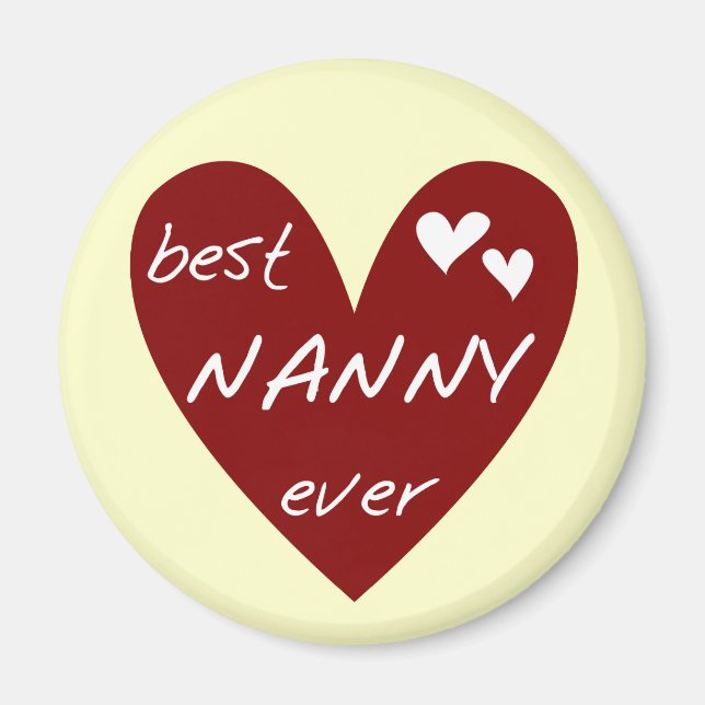 Red Heart Best Nanny Ever T-shirts and Gifts Magnet (Front)