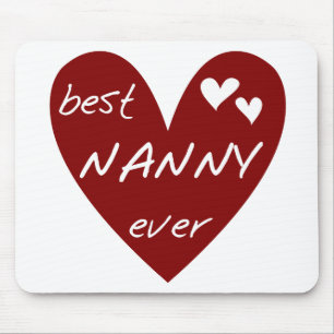 Red Heart Best Nanny Ever T-shirts and Gifts Mouse Pad