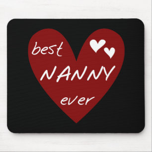 Red Heart Best Nanny Ever T-shirts and Gifts Mouse Pad