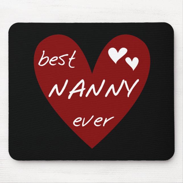 Red Heart Best Nanny Ever T-shirts and Gifts Mouse Pad (Front)