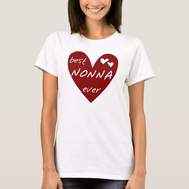 Red Heart Best Nonna Ever T-shirts gifts (Front)