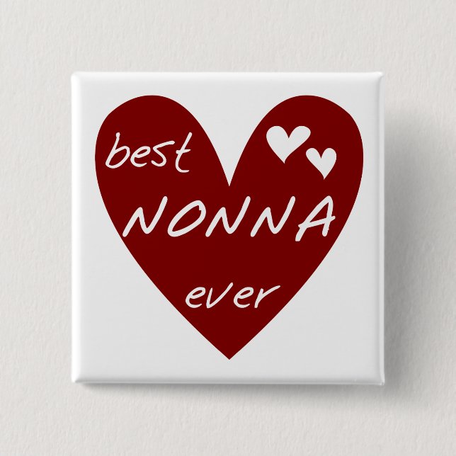 Red Heart Best Nonna Ever T-shirts gifts 15 Cm Square Badge (Front)