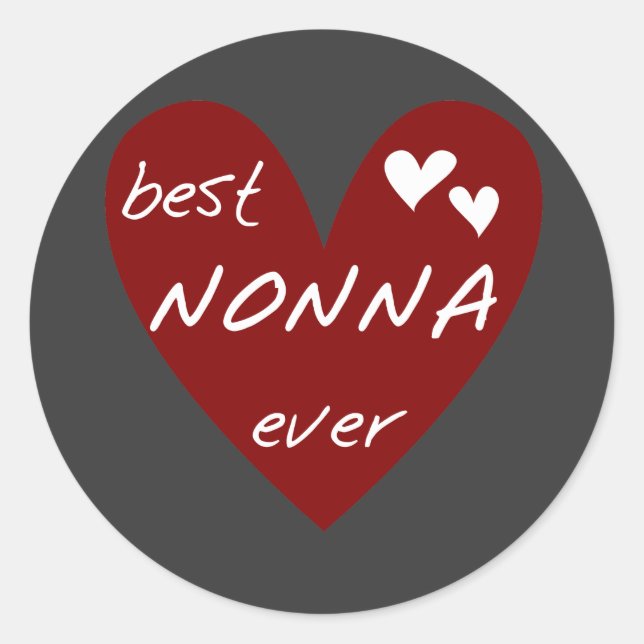 Red Heart Best Nonna Ever T-shirts gifts Classic Round Sticker (Front)