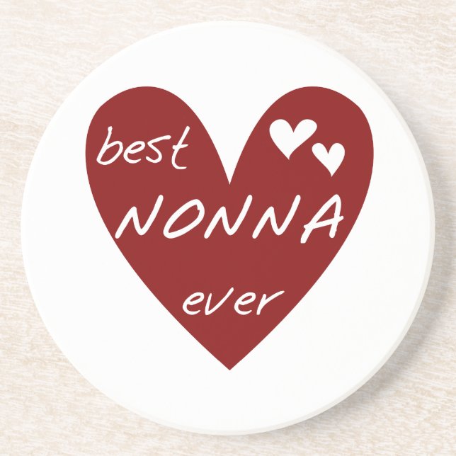 Red Heart Best Nonna Ever T-shirts gifts Coaster (Front)