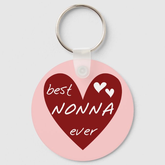 Red Heart Best Nonna Ever T-shirts gifts Key Ring (Front)