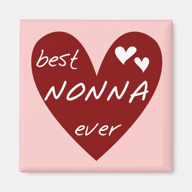 Red Heart Best Nonna Ever T-shirts gifts Magnet (Front)