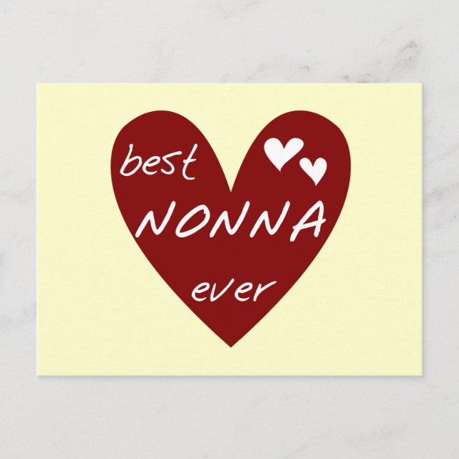 Red Heart Best Nonna Ever T-shirts gifts Postcard (Front)