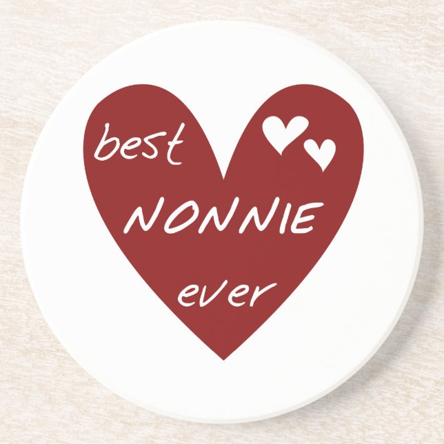Red Heart Best Nonnie Ever T-shirts and Gifts Coaster (Front)