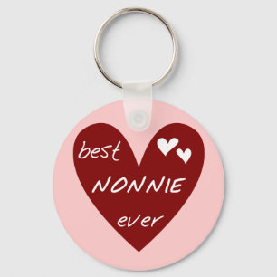 Red Heart Best Nonnie Ever T-shirts and Gifts Key Ring
