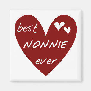 Red Heart Best Nonnie Ever T-shirts and Gifts Magnet