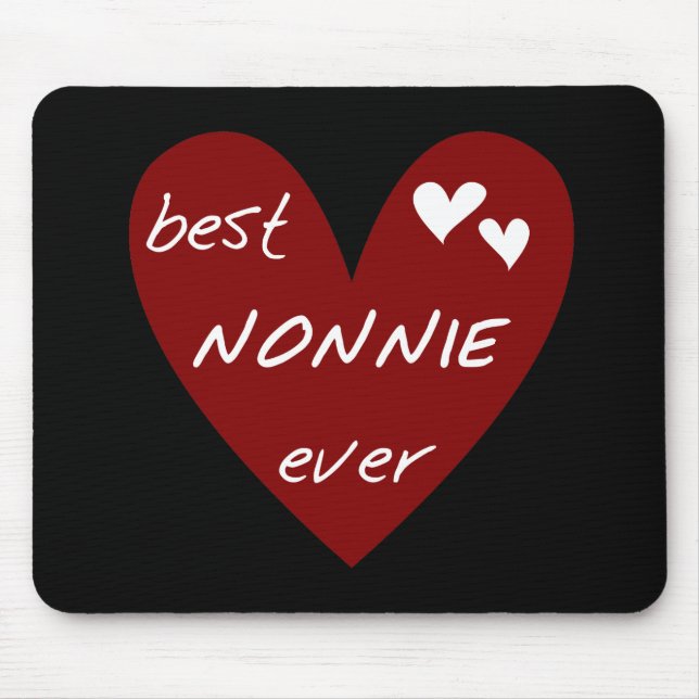 Red Heart Best Nonnie Ever T-shirts and Gifts Mouse Pad (Front)