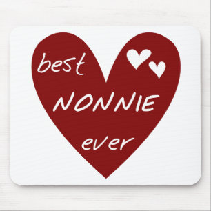 Red Heart Best Nonnie Ever T-shirts and Gifts Mouse Pad