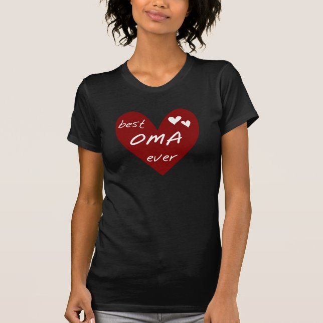 Red Heart Best Oma Ever T-shirts and Gifts (Front)