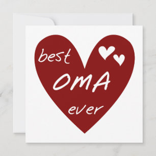 Red Heart Best Oma Ever T-shirts and Gifts