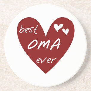 Red Heart Best Oma Ever T-shirts and Gifts Coaster