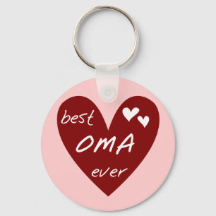 Red Heart Best Oma Ever T-shirts and Gifts Key Ring