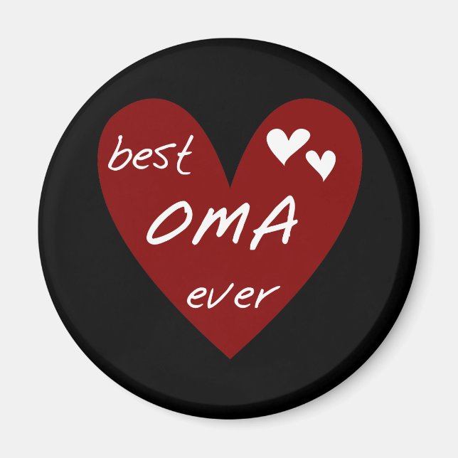 Red Heart Best Oma Ever T-shirts and Gifts Magnet (Front)