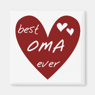 Red Heart Best Oma Ever T-shirts and Gifts Magnet