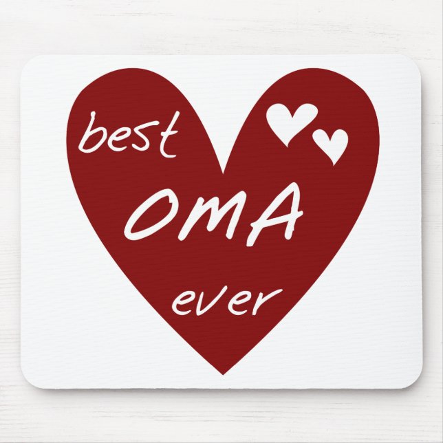 Red Heart Best Oma Ever T-shirts and Gifts Mouse Pad (Front)