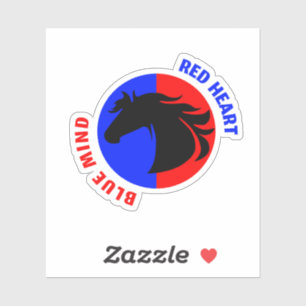Red Heart Blue Mind Custom Vinyl Sticker