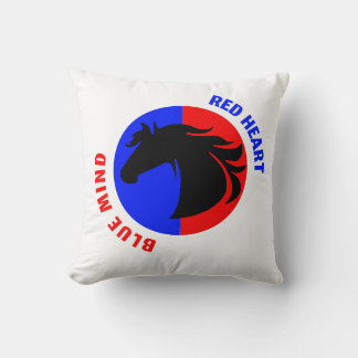 Red Heart Blue Mind Decorative Throw Pillow