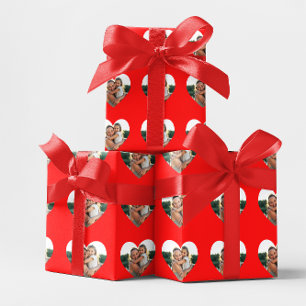 Red Heart Border with Photo Wrapping Paper