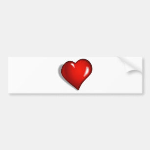 Red heart bumper sticker