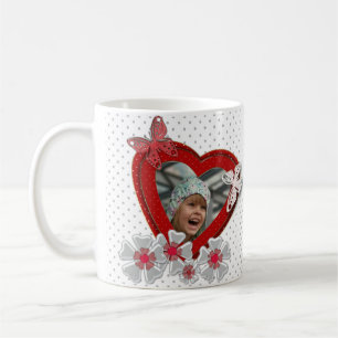 Red heart butterfly flowers Valentines Day love we Coffee Mug